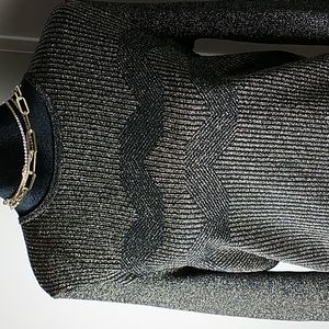 Tahari Long Sleeve Blouse Gold + Black Size Medium